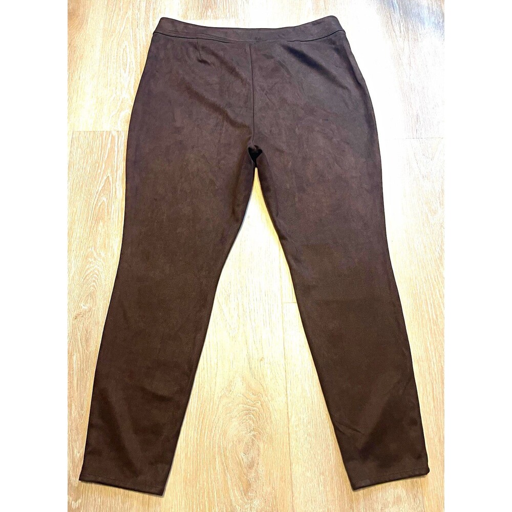 Violets & Roses Women’s Brown Velour Pull-On Stretch Slim Tapered Pants 16W